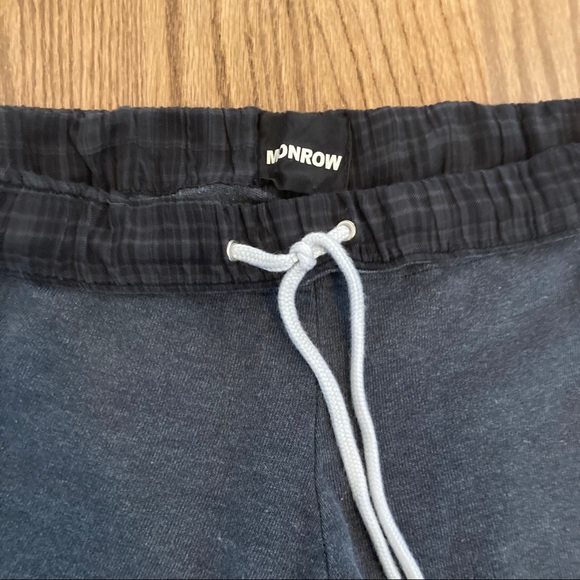 MONROW jogger sweatpants XS with plaid fold over - Picture 2 of 4